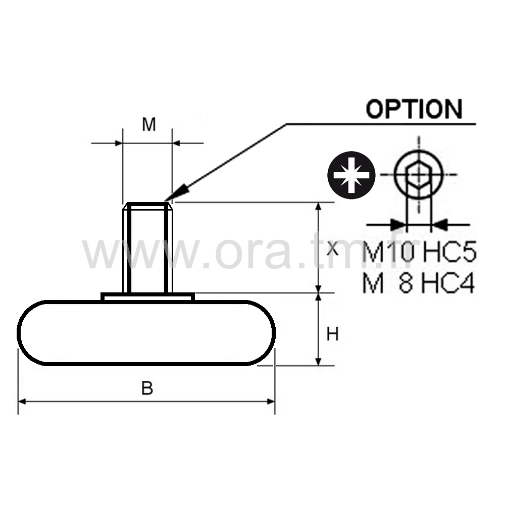 VPY3 - VERIN RIGIDE - BASE CYLINDRIQUE